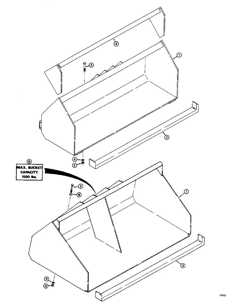 Схема запчастей Case 1700-SERIES - (186) - LOADER BUCKETS, FERTILIZER BUCKETS (82) - FRONT LOADER & BUCKET