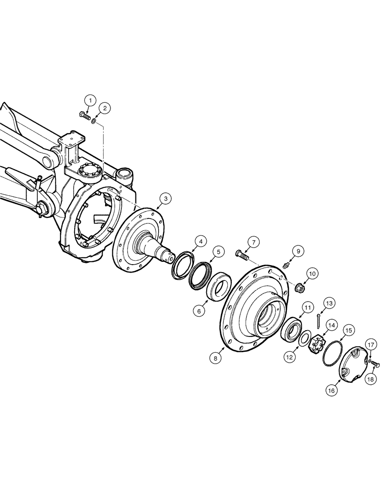 Схема запчастей Case 885 - (06-52[01]) - FRONT AXLE - WHEEL HUB - ASSEMBLY (06) - POWER TRAIN