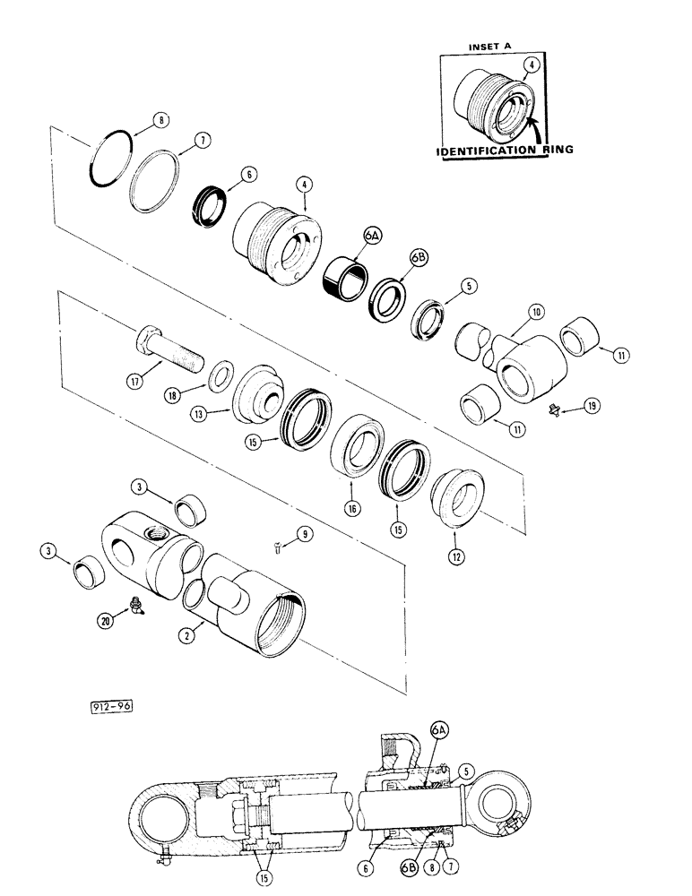 Схема запчастей Case 35 - (180) - BACKHOE BUCKET CYLINDER 