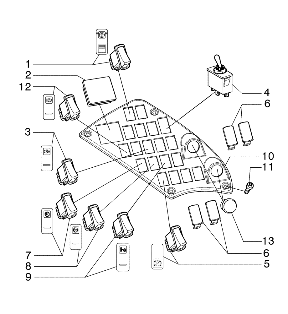 Схема запчастей Case 885B - (04-24[01]) - INSTRUMENT PANEL, STD - (TORK CONVERTER) (04) - ELECTRICAL SYSTEMS