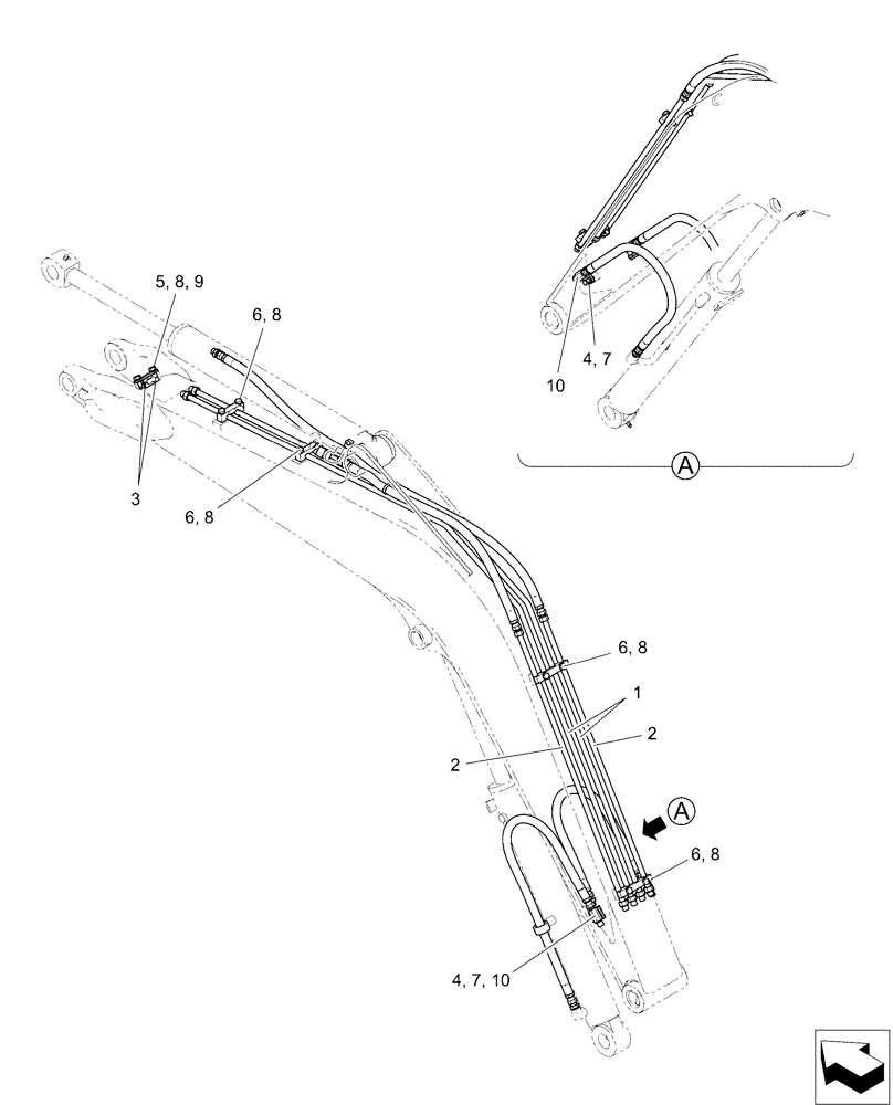 Схема запчастей Case CX36B - (03-006[00]) - HYD. LINE, BOOM - 2.5M (35) - HYDRAULIC SYSTEMS