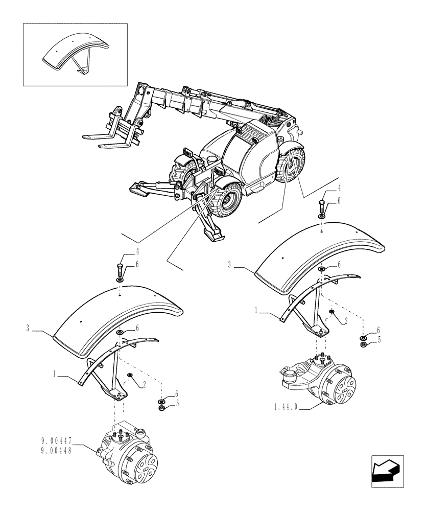 Схема запчастей Case TX1055 - (9.00343[01]) - FENDERS - OPTIONAL CODE 749269021 (35) - HYDRAULIC SYSTEMS