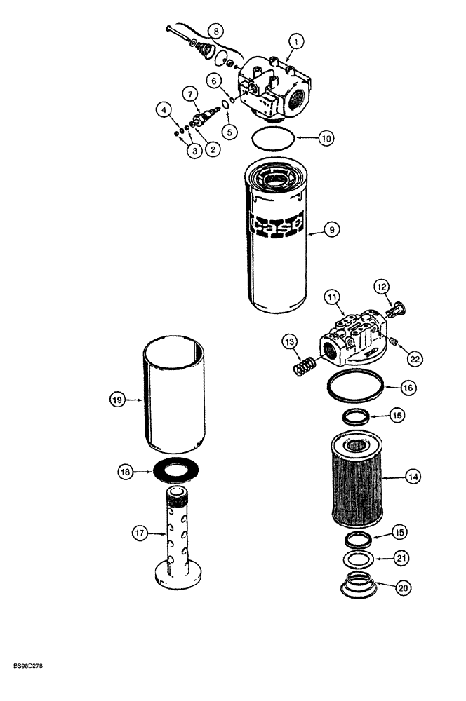 Схема запчастей Case 1150G - (6-042) - TRANSMISSION OIL FILTER ASSEMBLIES (04) - UNDERCARRIAGE