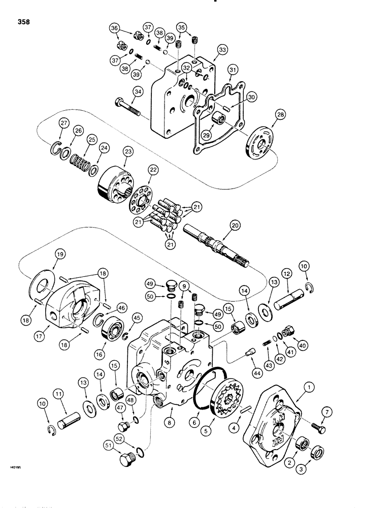 Схема запчастей Case SD100 - (358) - LINE LAYER VARIABLE DISPLACEMENT PUMPS (35) - HYDRAULIC SYSTEMS