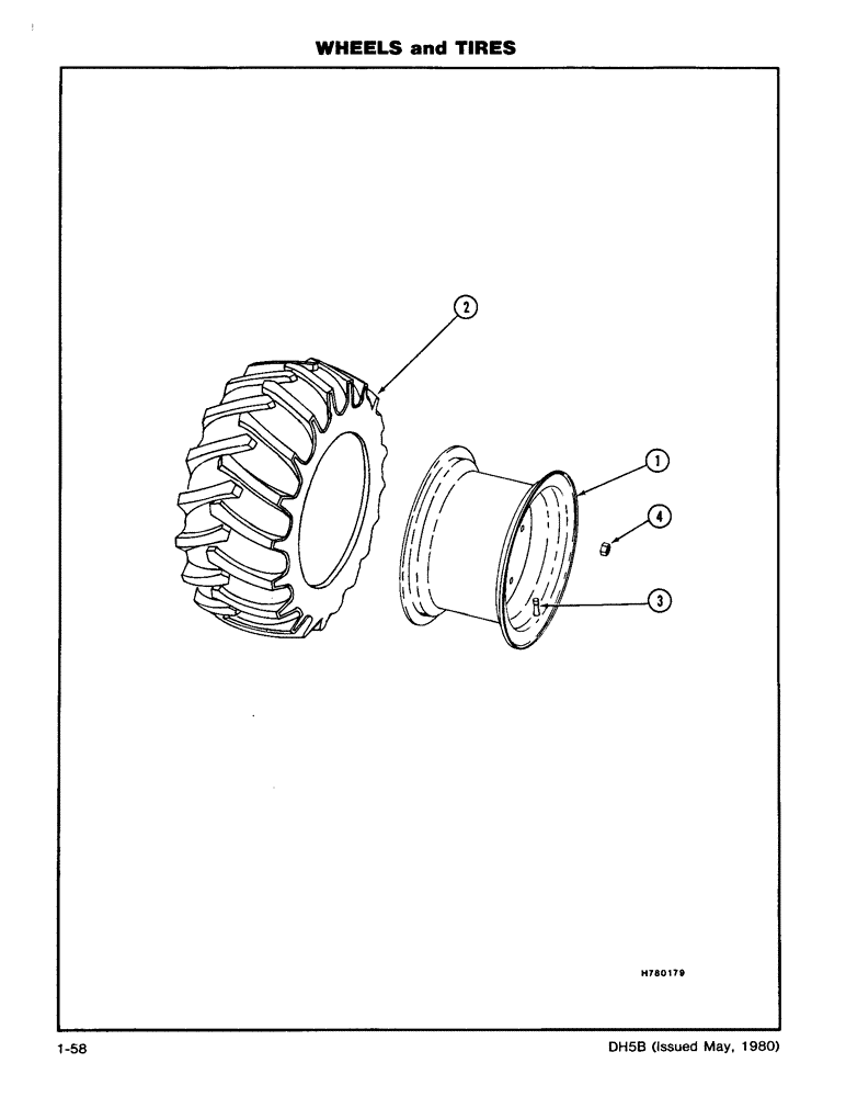 Схема запчастей Case DH5 - (1-58) - WHEELS AND TIRES (44) - WHEELS