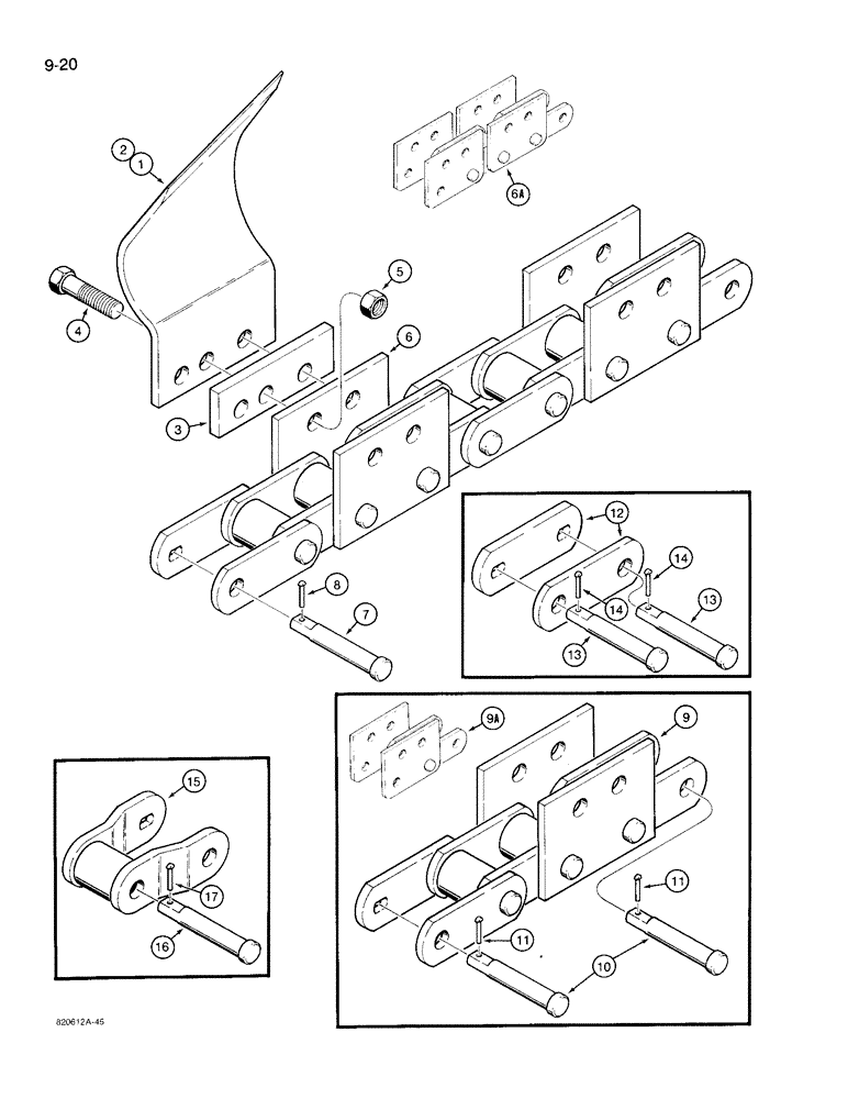 Схема запчастей Case TL100 - (9-20) - DIGGING TEETH AND CHAIN (09) - CHASSIS/ATTACHMENTS