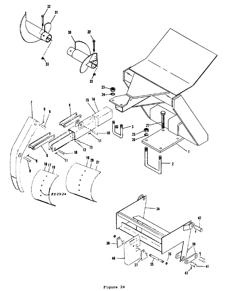 Схема запчастей Case L55 - (50) - CRUMBER ATTACHMENT, AUGER EXTENSION, COUNTERWEIGHTS 