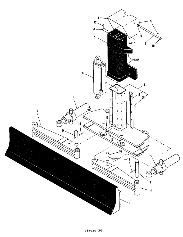 Схема запчастей Case L55 - (70) - HYDRAULIC BACKFILL BLADE & MOUNTING BRACKET 