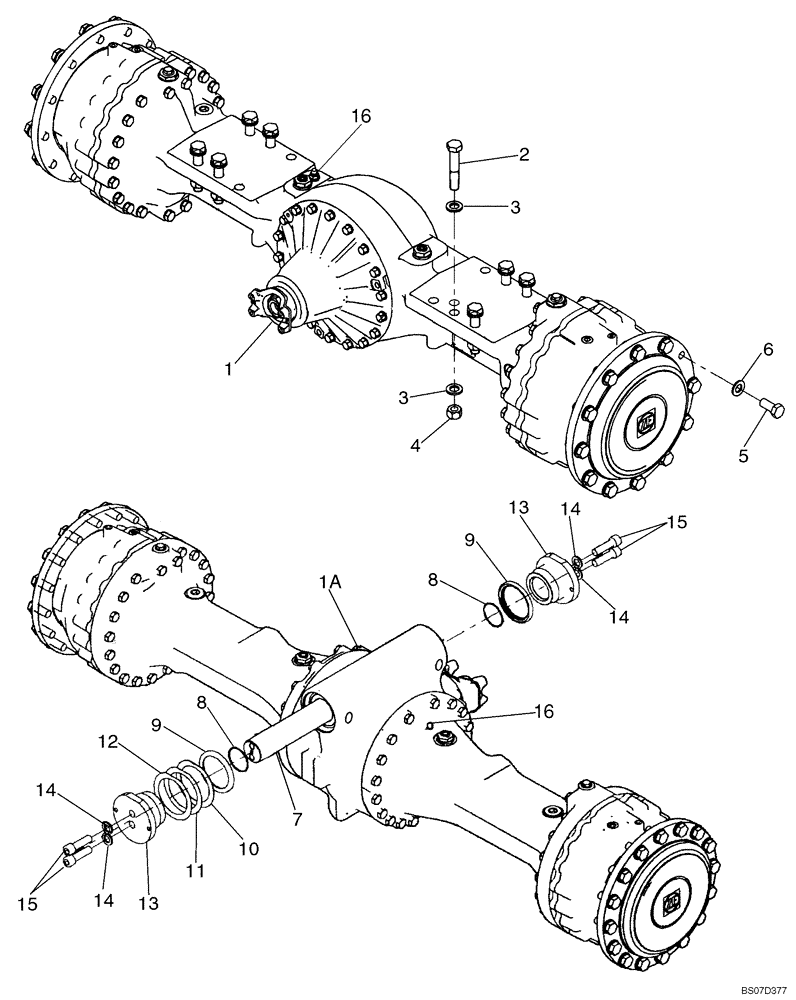 Схема запчастей Case 821E - (06-40) - AXLE, FRONT AND REAR - MOUNTING (06) - POWER TRAIN