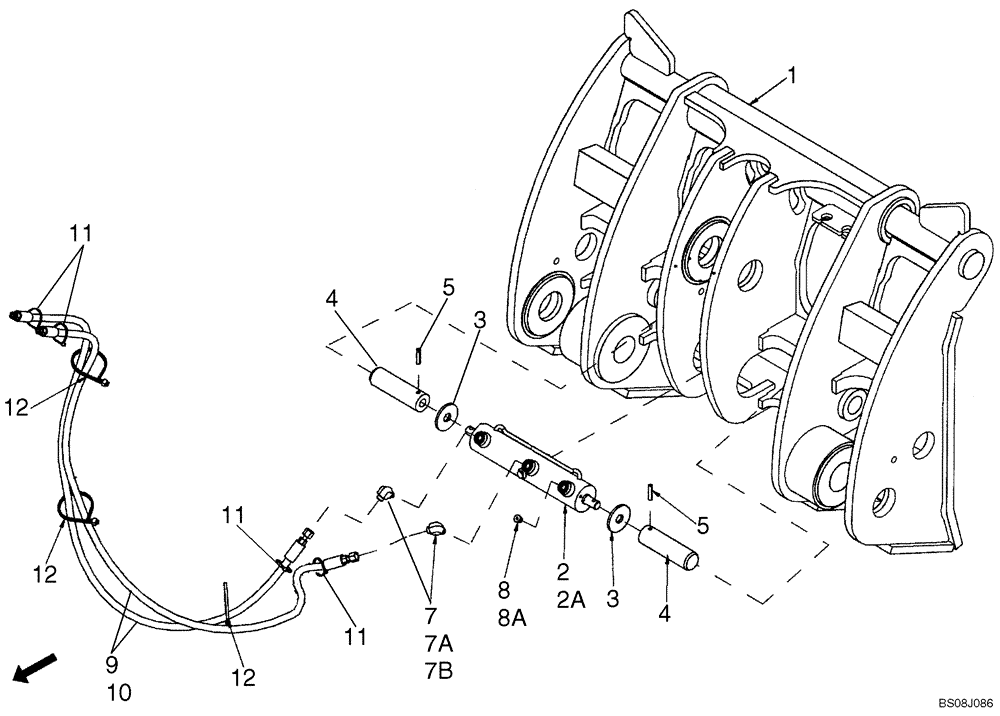 Схема запчастей Case 821E - (09-11) - COUPLER, HYDRAULIC - Z-BAR - CNH (09) - CHASSIS