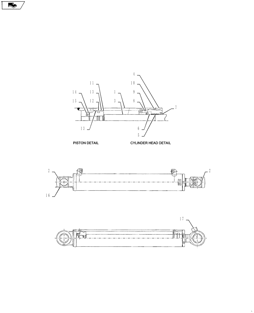 Схема запчастей Case CX55BMSR - (01-060[02]) - CYLINDER INSTALL (SWING) (35) - HYDRAULIC SYSTEMS