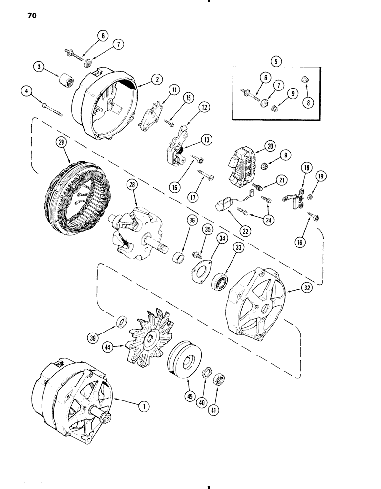 Схема запчастей Case W11 - (070) - A167153 ALTERNATOR (04) - ELECTRICAL SYSTEMS