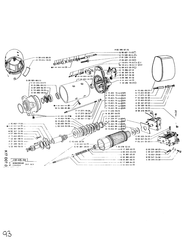 Схема запчастей Case SC150 - (093) - STARTER 