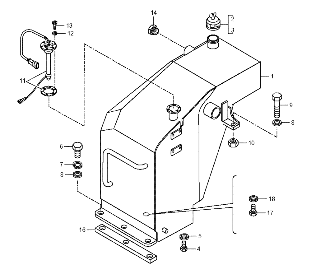 Схема запчастей Case 330 - (10A00020630[01]) - FUEL TANK (01) - ENGINE