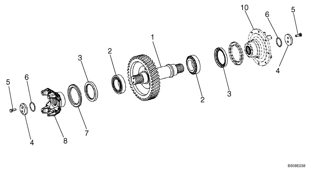 Схема запчастей Case 821E - (06-29) - TRANSMISSION - SHAFT, OUTPUT - P.I.N. N7F203144 AND AFTER (06) - POWER TRAIN