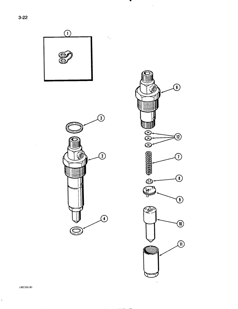 Схема запчастей Case W11B - (3-022) - FUEL INJECTION NOZZLE, 4T-390 ENGINE, NOZZLE STAMPED 9476 (03) - FUEL SYSTEM