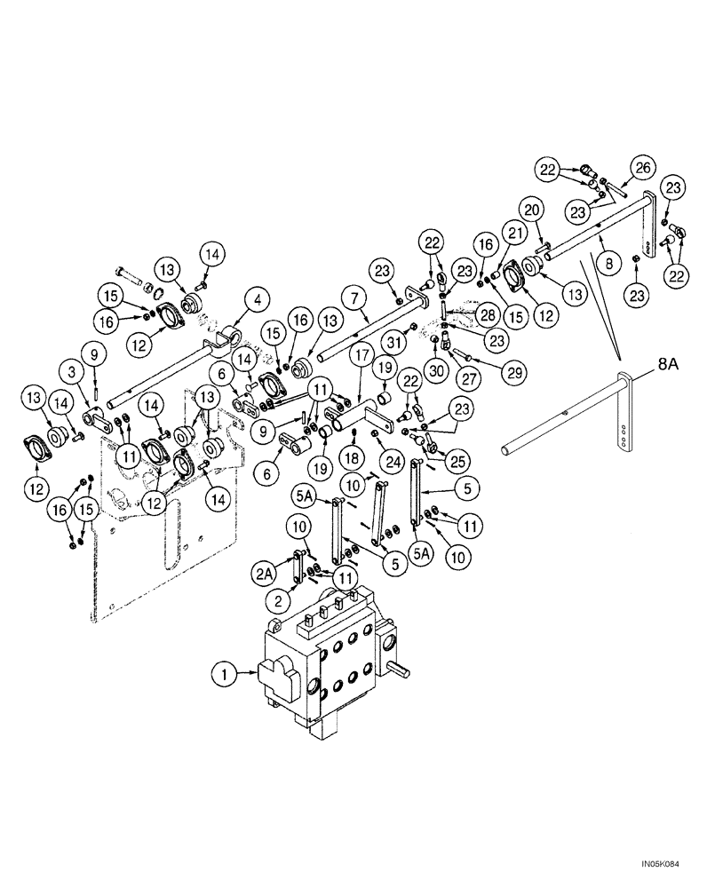 Схема запчастей Case 1150H_IND - (08-18) - CONTROLS - CONTROL VALVE AND LINKAGE (08) - HYDRAULICS