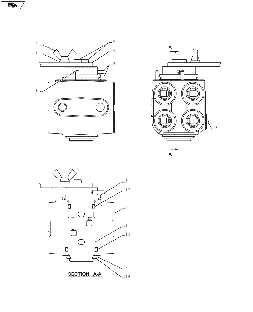 Схема запчастей Case CX55BMSR - (01-021[03]) - SELECTOR, VALVE, ASSY (BHL MULTI) (35) - HYDRAULIC SYSTEMS