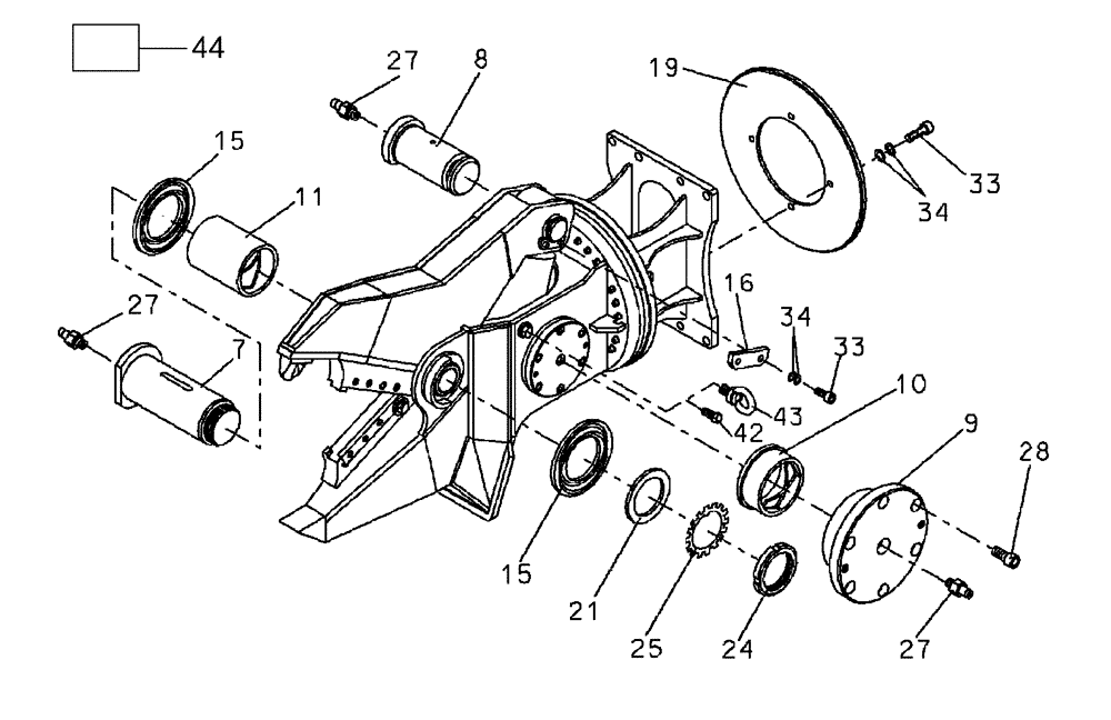 Схема запчастей Case C90R - (NH090-07[01]) - BODY - PIVOT PINS - CUTTER CRUSHER C90B - C90R 