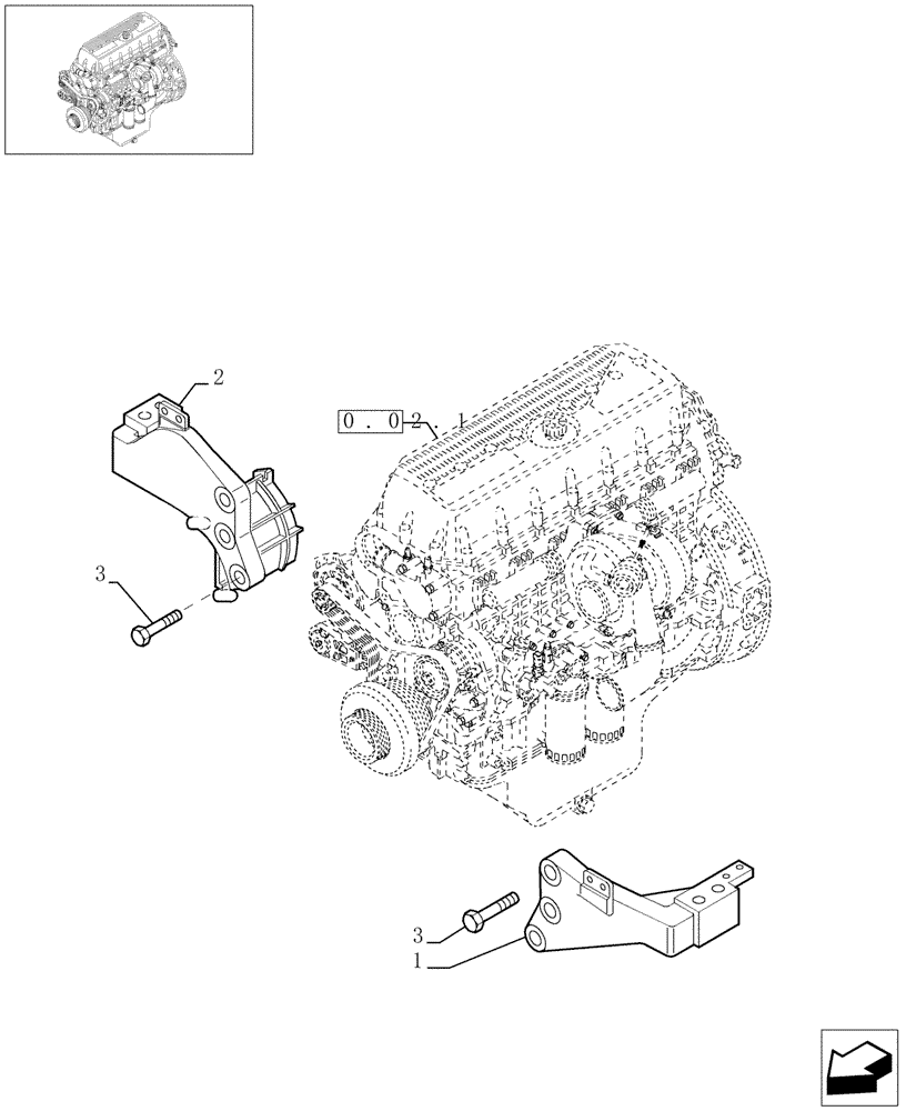 Схема запчастей Case F3AE0684D B005 - (0.04.4[01]) - ENGINE SUSPENSION (504087156) 