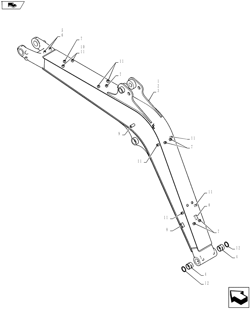 Схема запчастей Case CX55BMSR - (03-002[00]) - BOOM, HOE 2.98M (84) - BOOMS, DIPPERS & BUCKETS