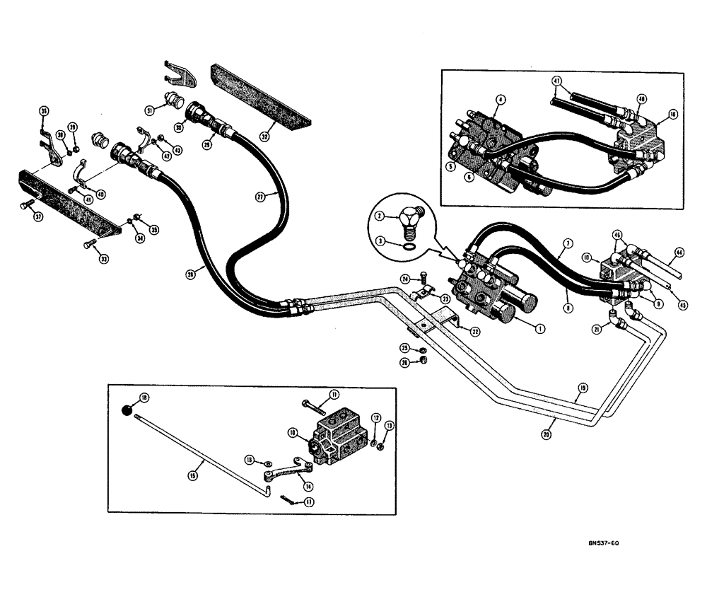 Схема запчастей Case 310E - (113) - PULL BEHING HYDRAULICS (WITH LOADER OR DOZER) (07) - HYDRAULIC SYSTEM