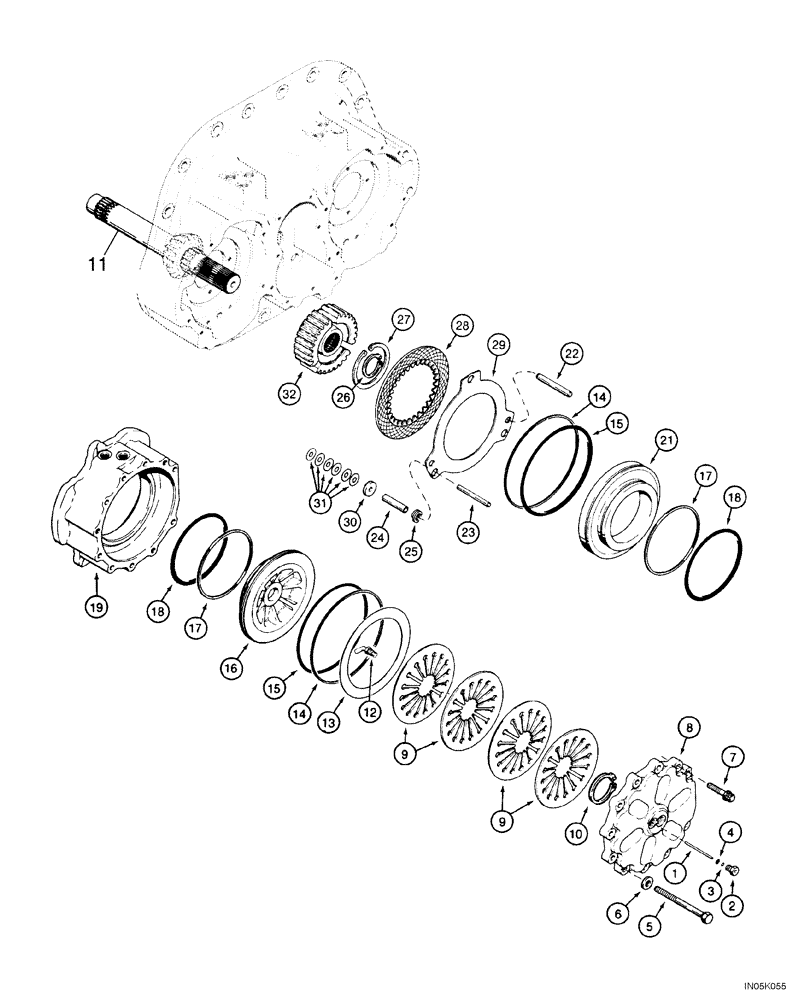 Схема запчастей Case 550H-IND - (07-03) - BRAKES, TRANSMISSION (07) - BRAKES