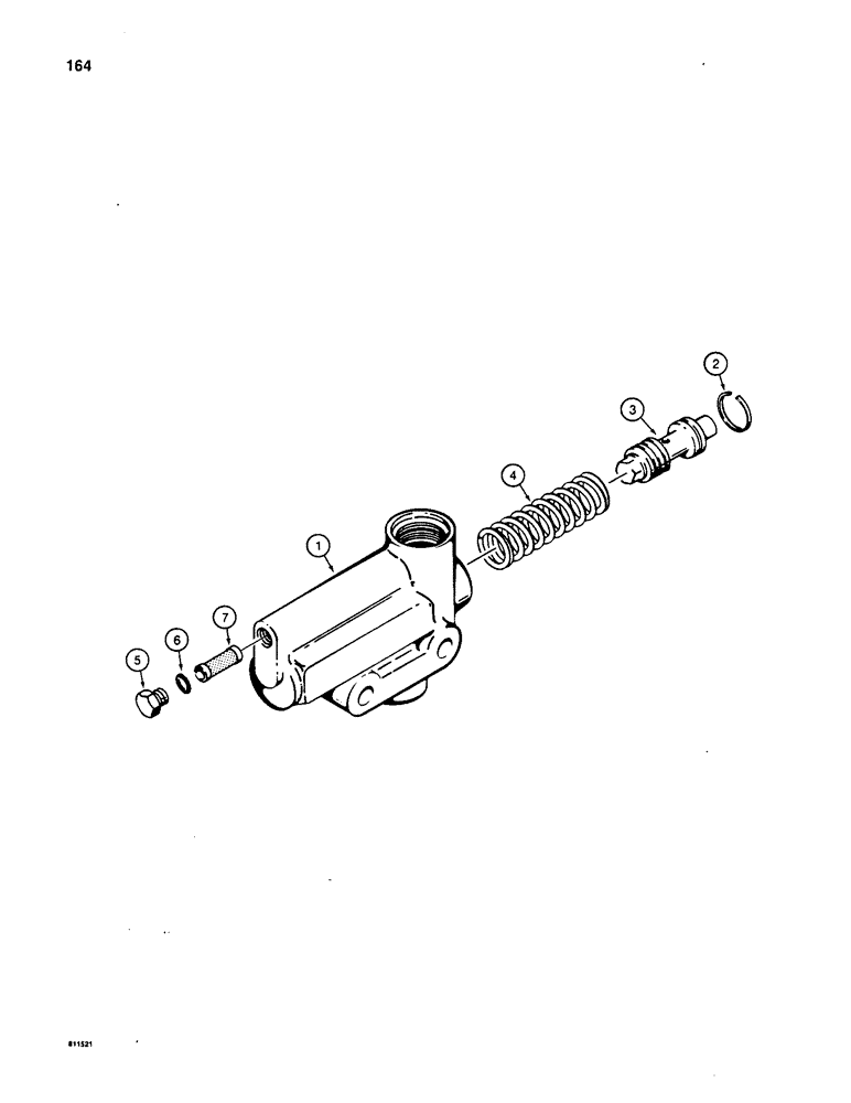 Схема запчастей Case W20B - (164) - L51457 FLOW CONTROL VALVE (05) - STEERING