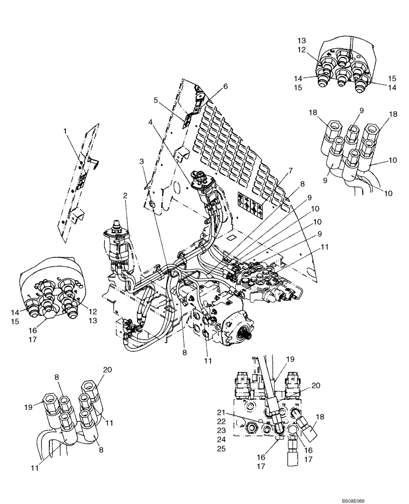 Схема запчастей Case 440 - (06-02) - JOYSTICK CONTROL PLUMBING - ISO PATTERN (440) (06) - POWER TRAIN