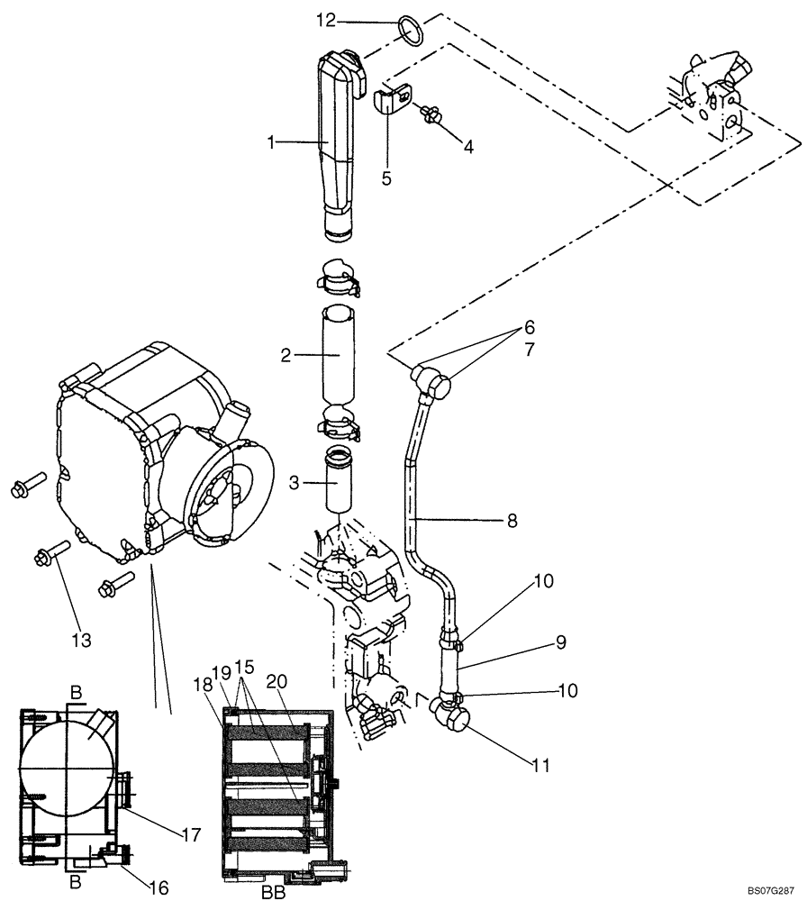 Схема запчастей Case 750L - (02-15) - BREATHER - ENGINE (02) - ENGINE