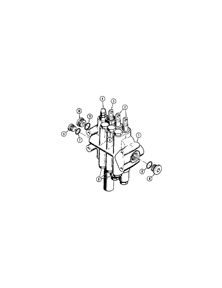 Схема запчастей Case 350 - (340) - D45044 EQUIPMENT VALVE - THREE SPOOL (07) - HYDRAULIC SYSTEM