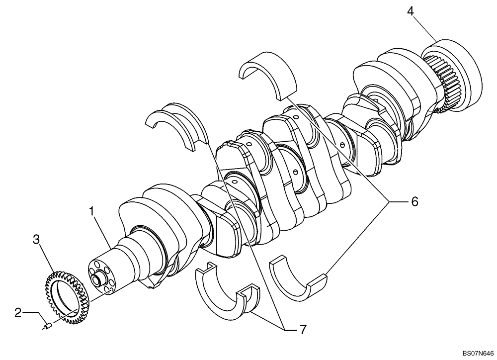 Схема запчастей Case 850L - (02-23) - CRANKSHAFT (02) - ENGINE