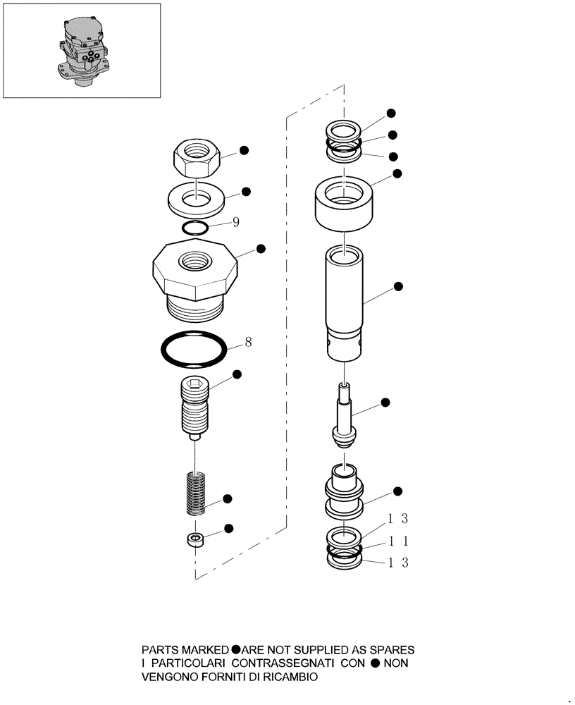 Схема запчастей Case CX22B - (1.040A[04]) - SWING GEARMOTOR - COMPONENTS (35) - HYDRAULIC SYSTEMS