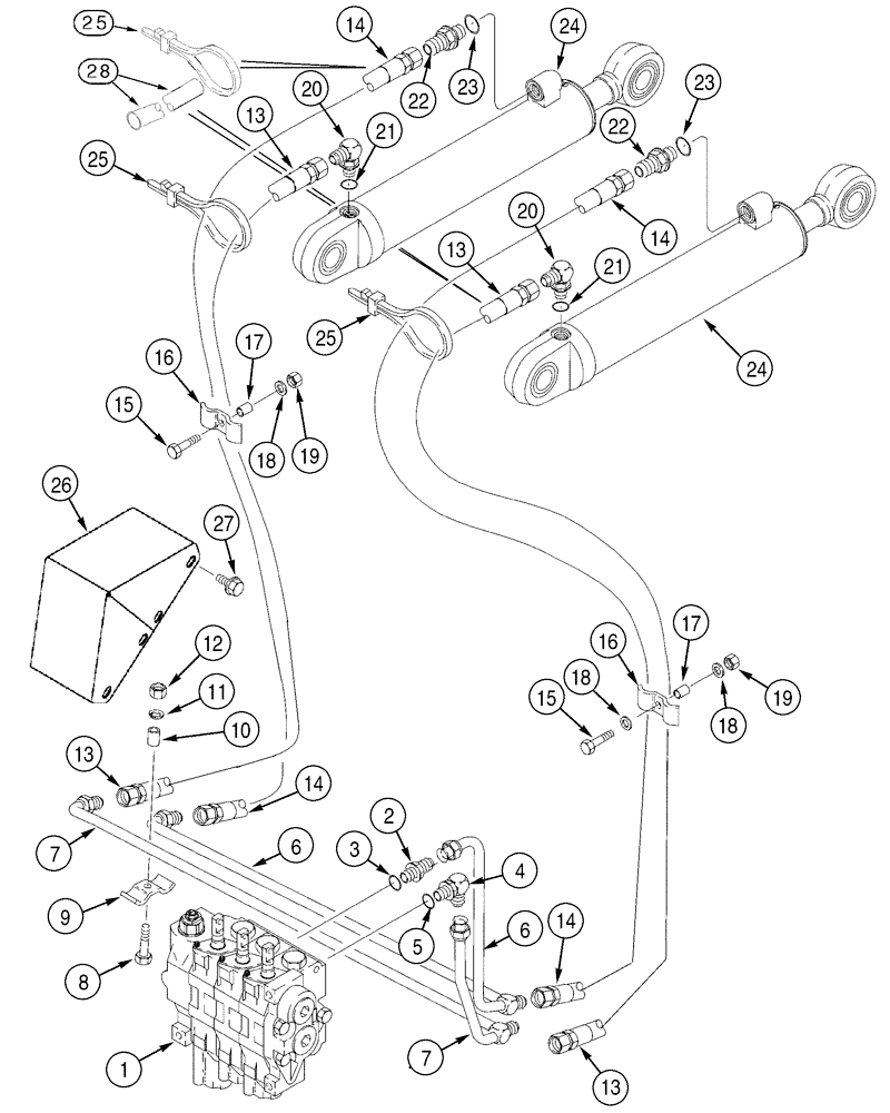 Схема запчастей Case 650H - (08-06) - HYDRAULICS LIFT CIRCUIT (08) - HYDRAULICS