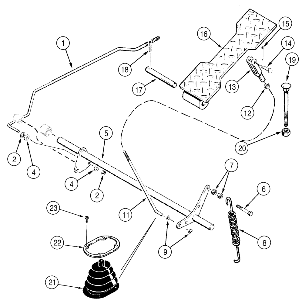 Схема запчастей Case 1150H - (03-04) - CONTROLS, THROTTLE - PEDAL, DECELERATOR (03) - FUEL SYSTEM