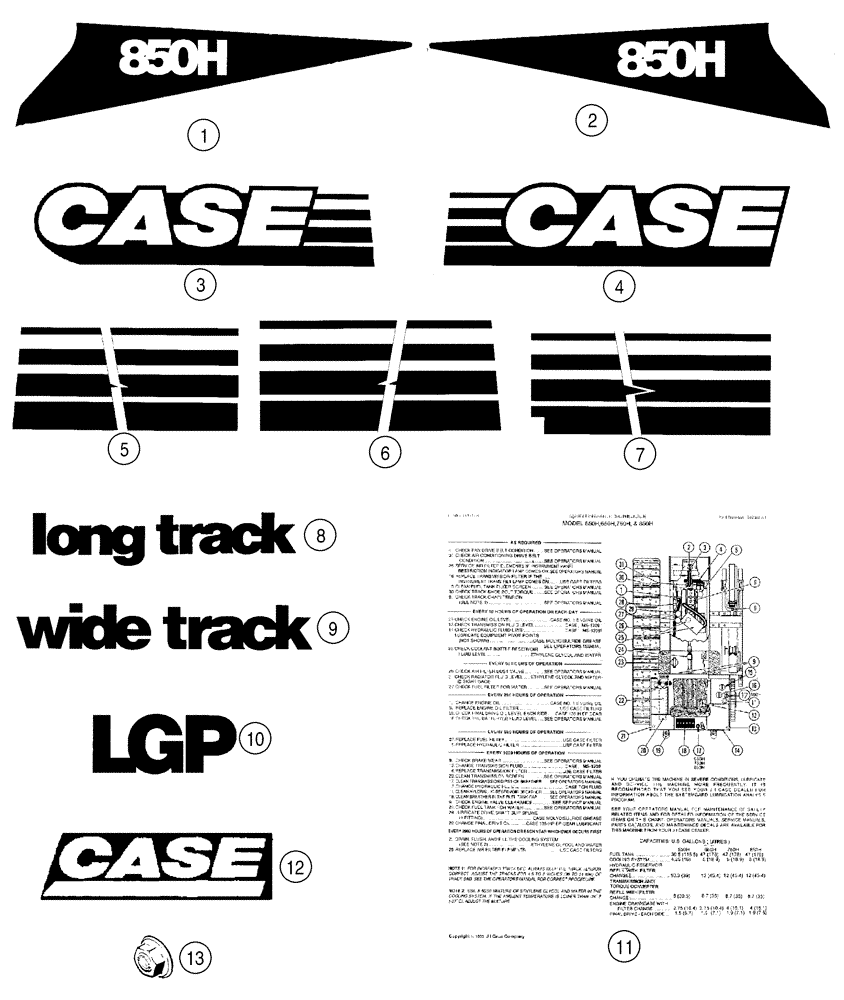 Схема запчастей Case 850H - (09-37) - DECALS, MODEL (09) - CHASSIS