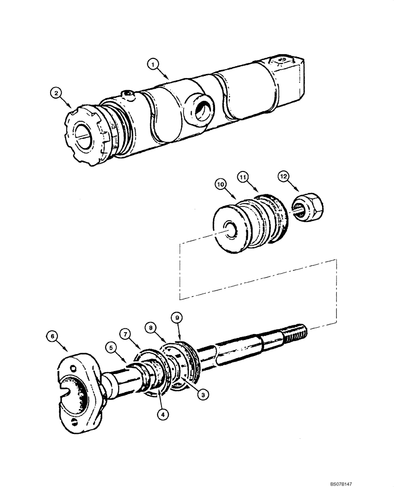 Схема запчастей Case 845 DHP - (08.57[00]) - CYLINDER - BLADE LIFT (08) - HYDRAULICS