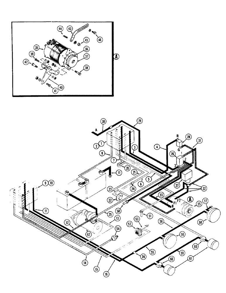 Схема запчастей Case W10 - (050) - ALTERNATOR ELECTRICAL SYSTEM (04) - ELECTRICAL SYSTEMS