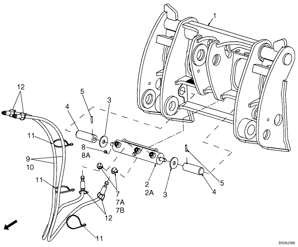 Схема запчастей Case 621F - (82.100.06) - CNH QUICK COUPLER, Z-BAR (82) - FRONT LOADER & BUCKET