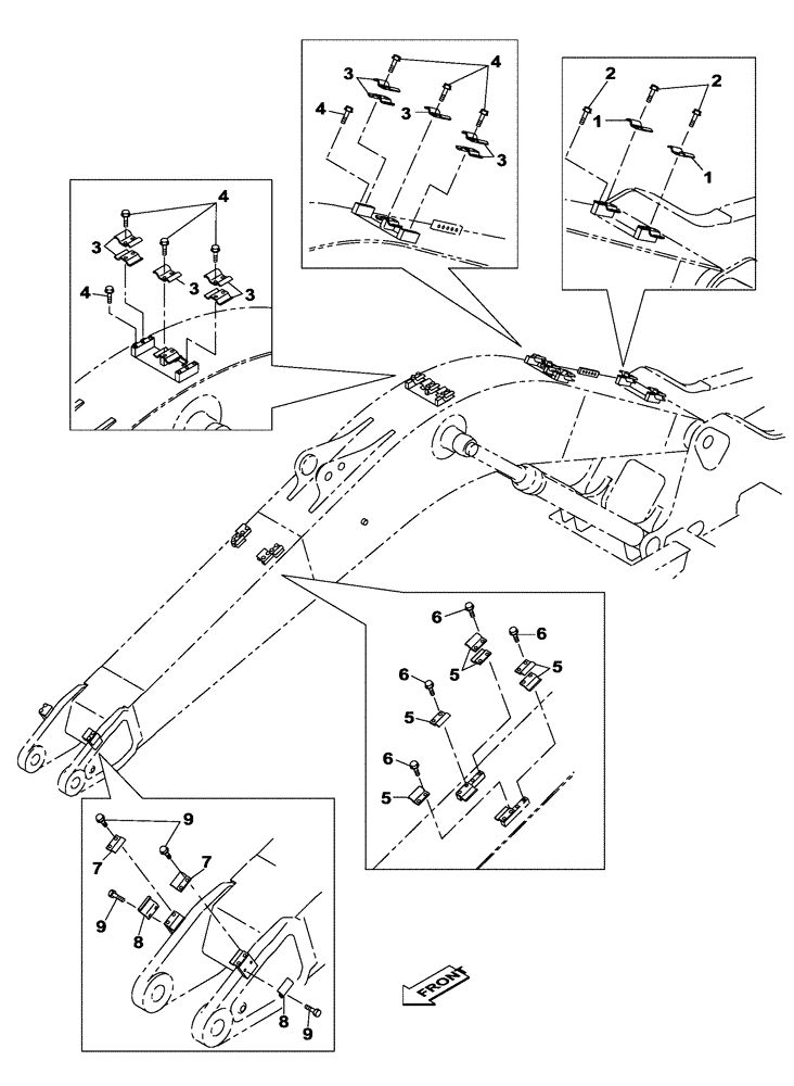 Схема запчастей Case CX160C - (84.300.11) - CLAMP - BOOM (84) - BOOMS, DIPPERS & BUCKETS