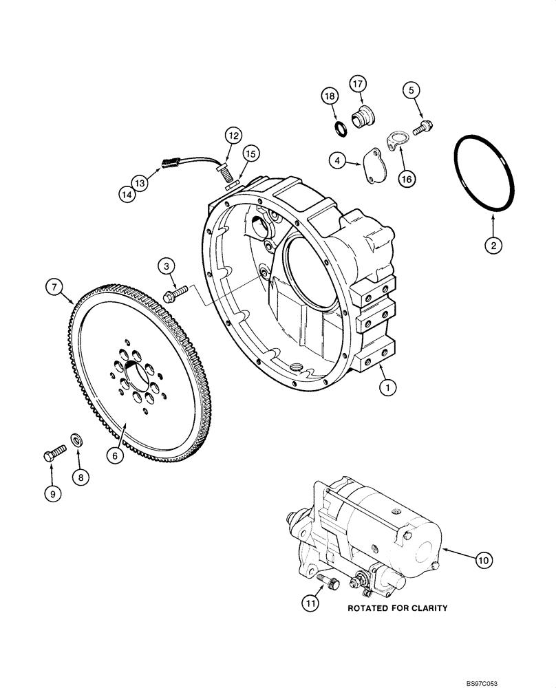 Схема запчастей Case CX130 - (02-21) - FLYWHEEL HOUSING (02) - ENGINE