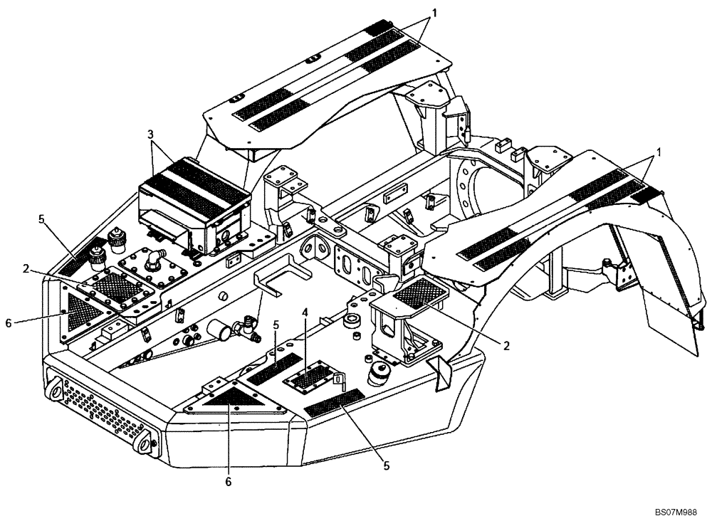 Схема запчастей Case 335B - (98A00020869[001]) - INSTALL, ANTI-SLIP PADS (87698257) (19) - OPTIONS