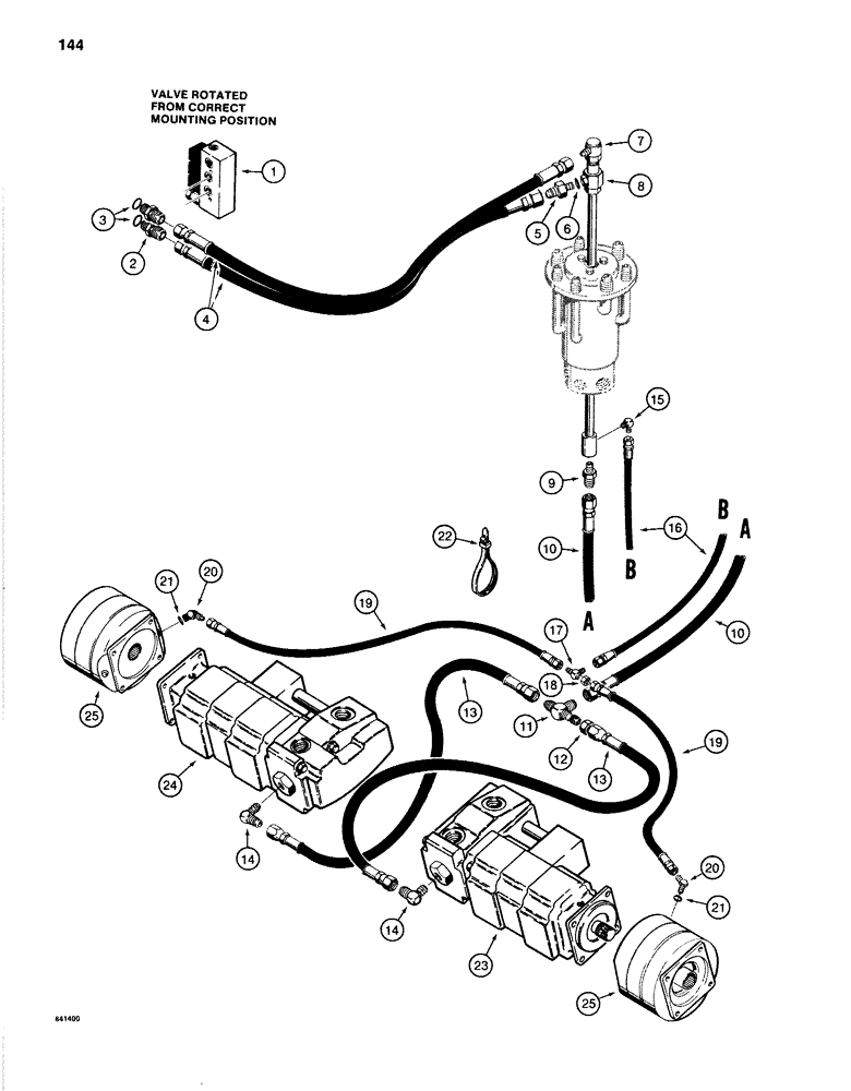 Схема запчастей Case 1280B - (144) - DRIVE RANGE AND BRAKE HYDRAULIC LINES (07) - BRAKES