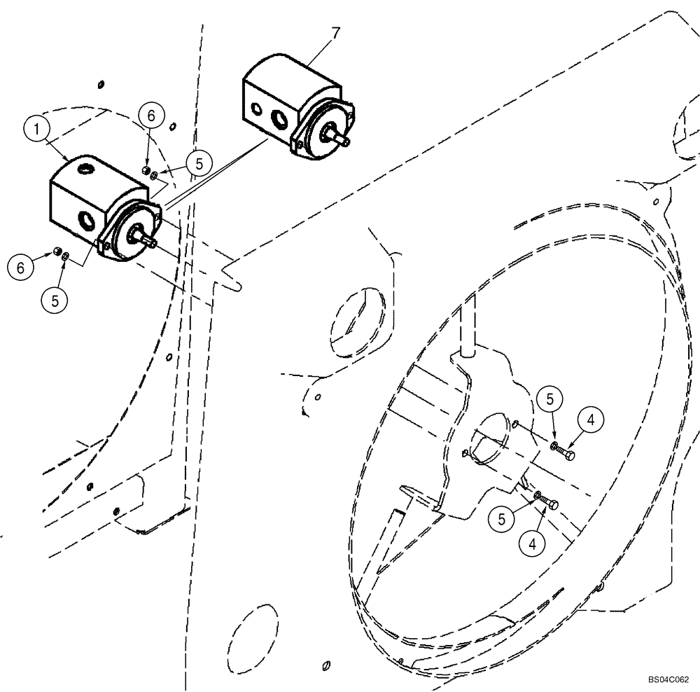 Схема запчастей Case 621D - (02-06) - COOLING SYSTEM - MOTOR, DRIVE (MOUNTING) (02) - ENGINE