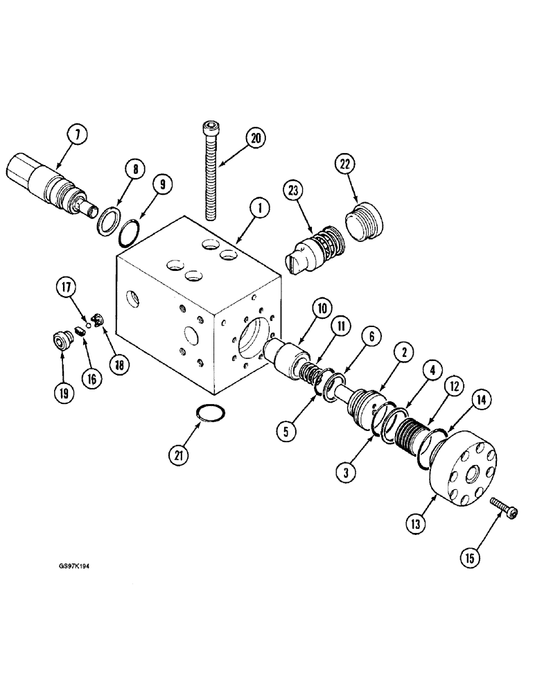 Схема запчастей Case 888 - (8G-32) - LOAD HOLDING VALVE, WITH ARM CYLINDERS (08) - HYDRAULICS