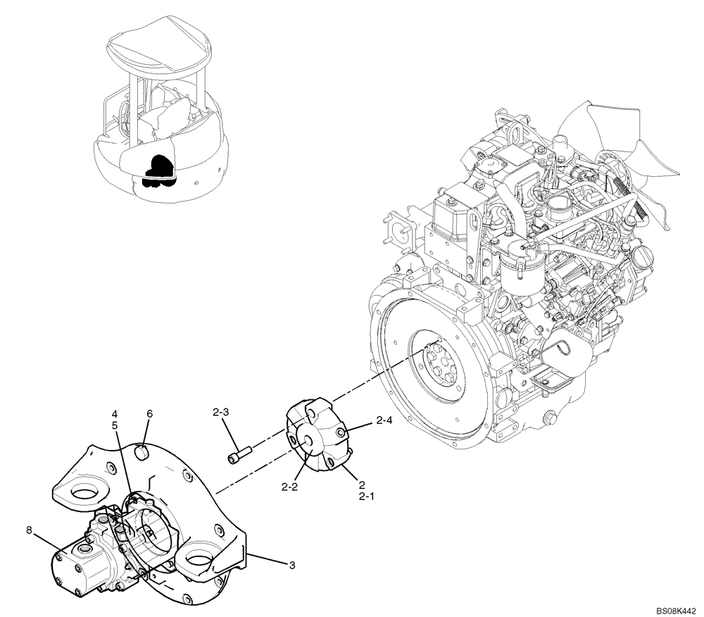 Схема запчастей Case CX27B BTW - (01-018) - POWER TAKE-OFF ASSY (PM30P00006F1) (35) - HYDRAULIC SYSTEMS