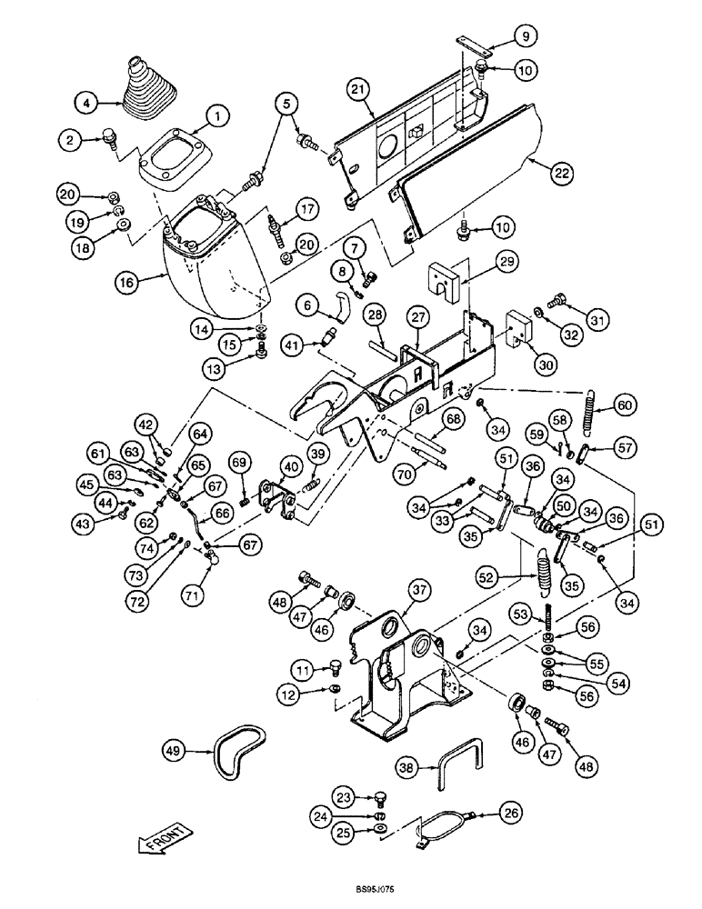 Схема запчастей Case 9060B - (9-026) - RIGHT-HAND CONTROL CONSOLE ASSEMBLY (09) - CHASSIS