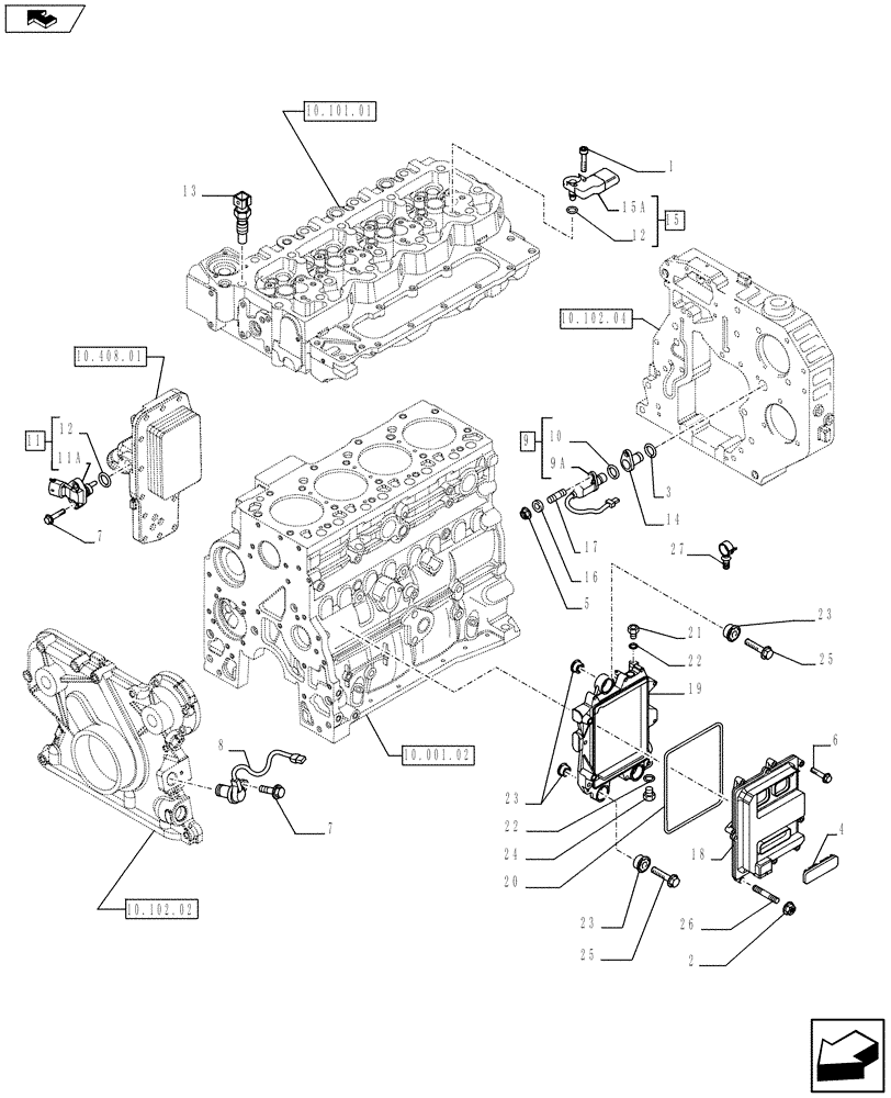 Схема запчастей Case F4HFE413J A003 - (55.640.01) - ELECTRONIC INJECTION (2854592) (55) - ELECTRICAL SYSTEMS