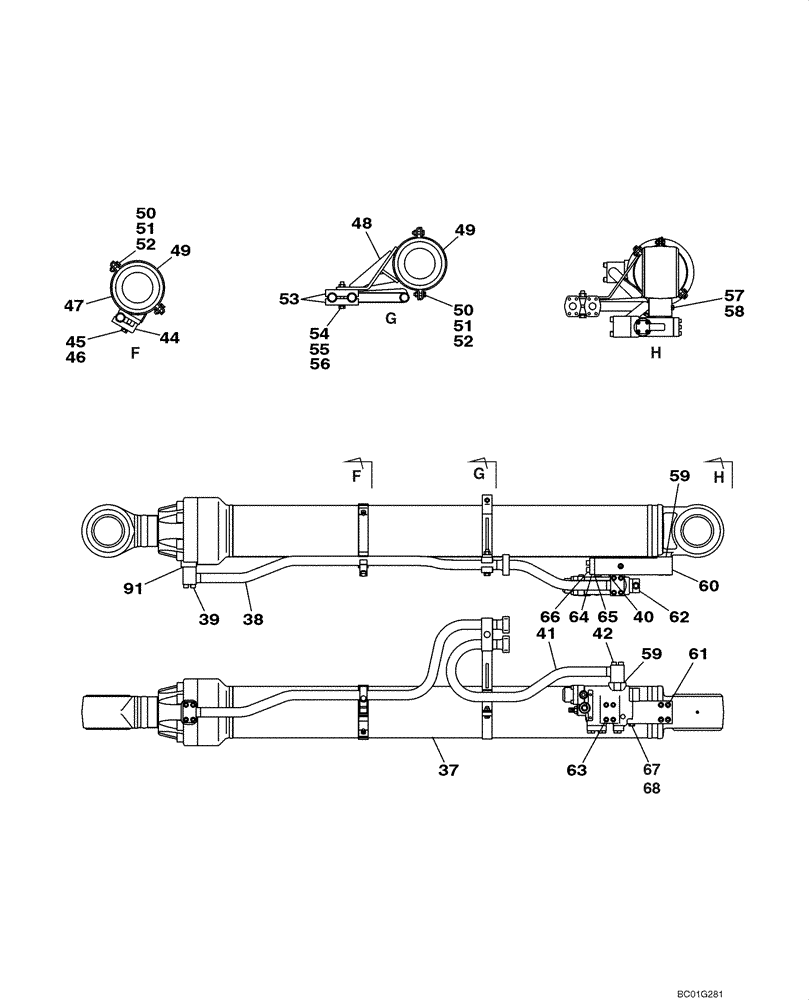 Схема запчастей Case CX800 - (08-13) - HYDRAULICS - BOOM CYLINDER, MODELS WITH LOAD HOLD (08) - HYDRAULICS