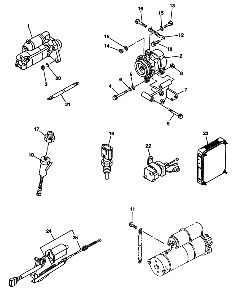 Схема запчастей Case CX350 - (04-039-00[01]) - ELECTRICAL ACCESSORIES - ENGINE (05) - STEERING